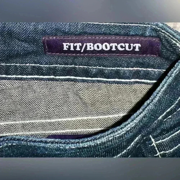 VIGOSS Y2K Low Rise Bootcut Bling Gem Jeans Dark Wash Size 7 Glam Whimsy goth - Picture 8 of 11